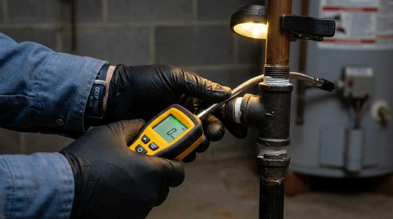 Gas leak detection with electronic sniffer by Johns Plumbing LLC in Richmond Hill