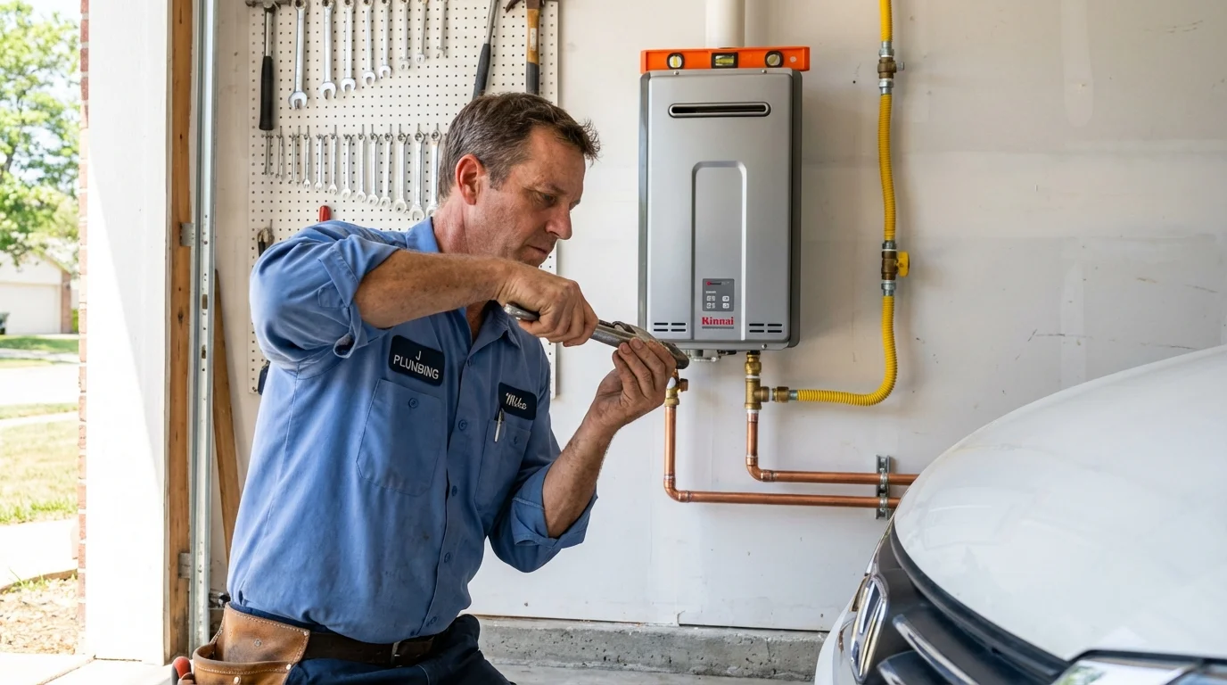 Tankless water heater installation by a Johns Plumbing LLC plumber in Richmond Hill